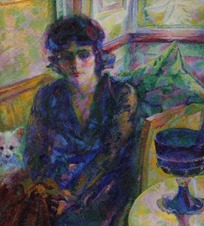 Signora Cragnolini Fanna的肖像，1916年。 作者 翁贝托·博西奥尼（Umberto Boccioni）