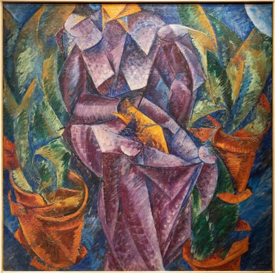螺旋垂直造价坐着的女人 作者 翁贝托·博西奥尼（Umberto Boccioni）