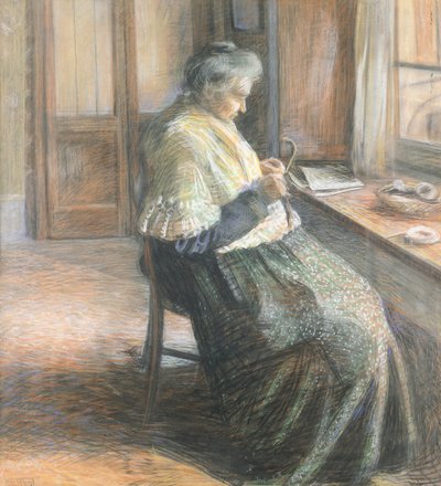 老年妇女的母亲肖像 作者 翁贝托·博西奥尼（Umberto Boccioni）