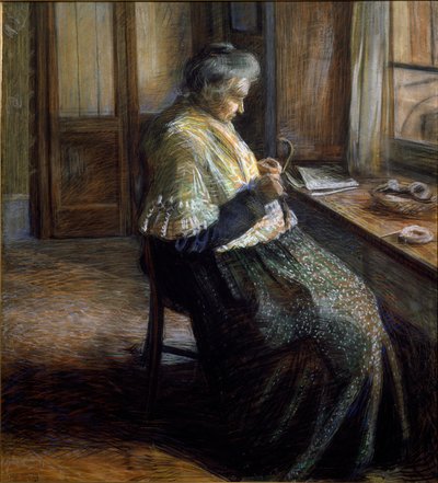 老年妇女的母亲肖像 作者 翁贝托·博西奥尼（Umberto Boccioni）