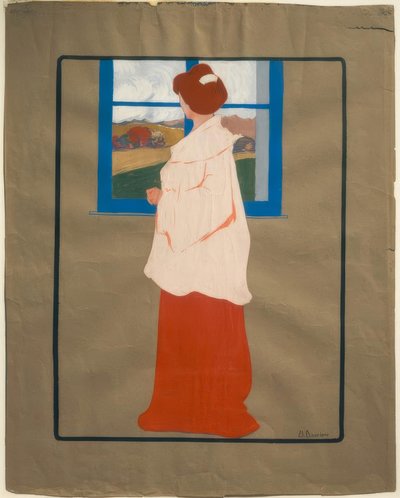 窗外的女人（秋天），约1908年， 作者 翁贝托·博西奥尼（Umberto Boccioni）