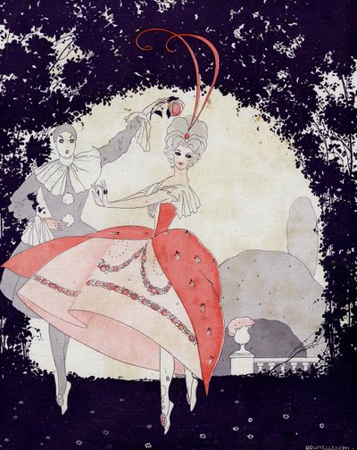 在阿米德的花园里，玫瑰女王的芭蕾舞团 - 来自 la Vie Parisienne 的插图 作者 翁贝托·布鲁内莱斯基