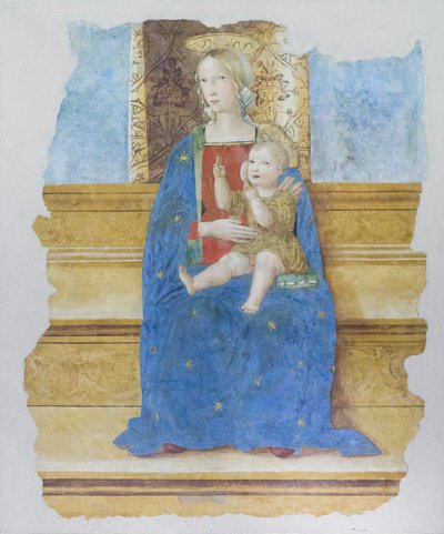 护理圣母》，16 世纪早期，Baldo de Sarofini da Perugia (转印到木板上的壁画） 作者 翁布里亚学校