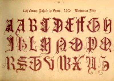 14世纪。理查德二世。 1400年，威斯敏斯特大教堂，1862年 作者 不明