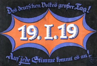 1919年1月19日。德国联邦选举，1919年。 作者 不明