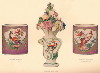 2切尔西墨水瓶架和朗顿大厅花瓶，c1755 作者 不明
