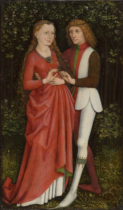 一对新婚夫妇，c。 1470。 作者 不明