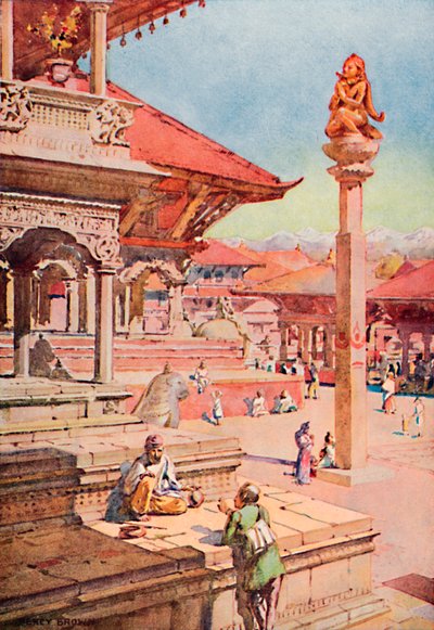 杜巴广场的一角，尼泊尔帕坦，1913年 作者 不明