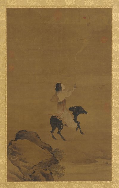 1368-1644年，一个女仙人在猪的动物身上。 作者 不明