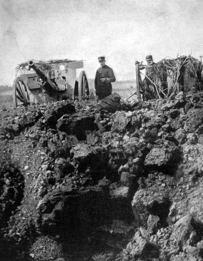 法国第75炮台的逃生路线狭窄，第一次世界大战，1915年 作者 不明