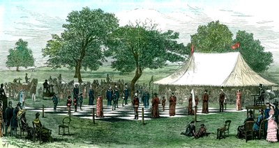 1882年，国际象棋与活件比赛 作者 不明