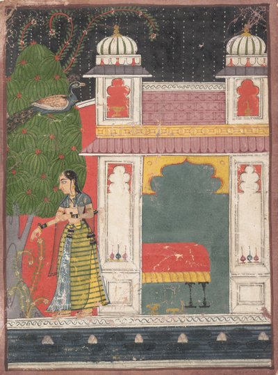 摘花的女英雄：分散的Nayikabheda的页面，ca。 1660-80。 作者 不明