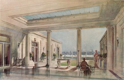 威斯敏斯特泰晤士河堤防Grosvenor路的一栋房屋。 G.＆A. Gilbert Scott，建筑师，c19 作者 不明