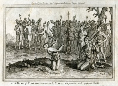 佛罗里达州国王，在他上阵之前咨询魔术师，大约在1760年 作者 不明