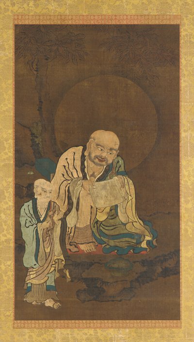 一个罗汉和一个随从，明朝，1368-1644。 作者 不明