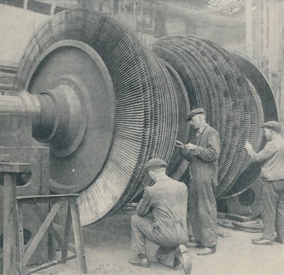 1937年玛丽皇后号低压涡轮机的多叶转子 作者 不明
