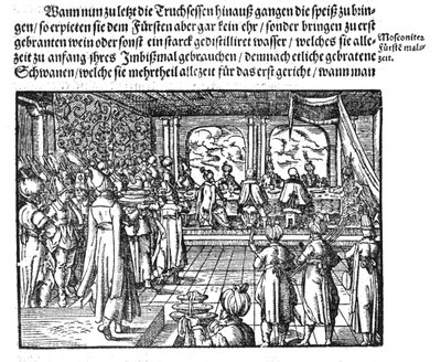 S. Herberstein创作的《 Moskouitische Chronica死于沙皇的膳食》，1579年 作者 不明