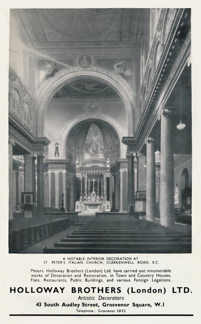 1933年，在圣彼得意大利教堂进行了显着的室内装饰 作者 不明