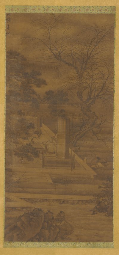 一个诗人在他的河边亭子里做梦，明或清朝，17世纪。 作者 不明