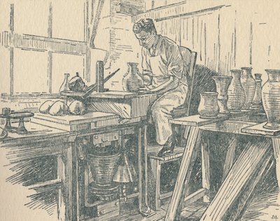 波特在工作，1910年 作者 不明