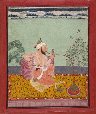 抽着水烟袋的王公。 科塔，1690-1710 年，大都会博物馆 作者 不明