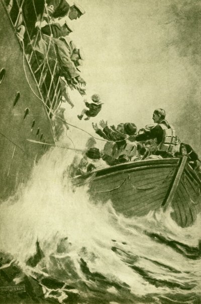 海上救援，摄于1930年。 作者 不明