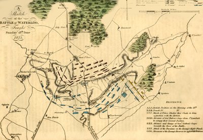 滑铁卢战役素描，1815年6月18日，1816年。 作者 不明