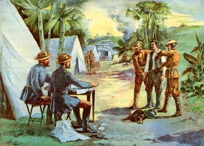 1898年，美西战争，在营地的西班牙间谍 作者 不明