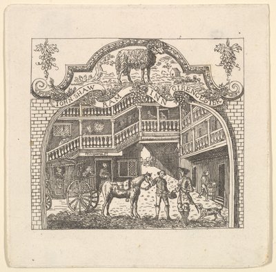 约翰-肖的酒馆卡片，1790年代。 作者 不明