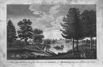 埃普尔霍普金斯花园中的岛屿景观。靠近Surry.Cobham。，c1760 作者 不明