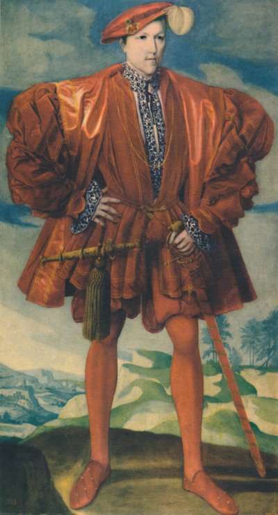红色的年轻人，约1550年，1948年。 作者 不明