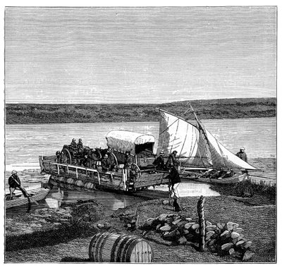 南非特瓦斯瓦尔，瓦尔河上的渡轮，摄于1890年 作者 不明
