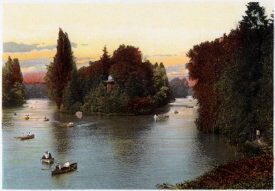 巴黎布洛涅（Bois de Boulogne）的一个湖，摄于1900年 作者 不明
