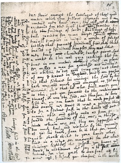 1899年1月11日，圣艾夫斯（St Ives）奥利弗·克伦威尔（Oliver Cromwell）给斯托里先生的信，1899年1月11日至1635年1636年 作者 不明