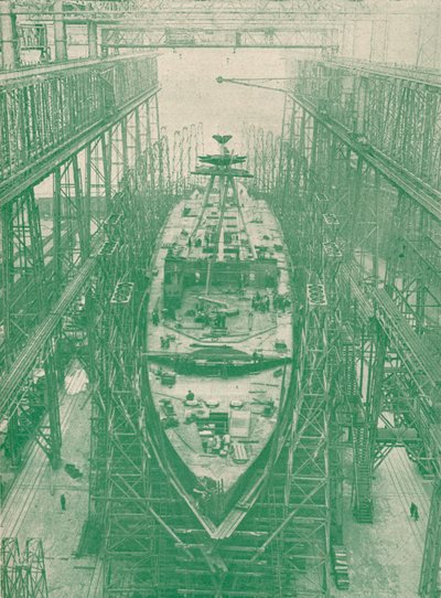 建造中的轻巡洋舰，c1917 1919 作者 不明