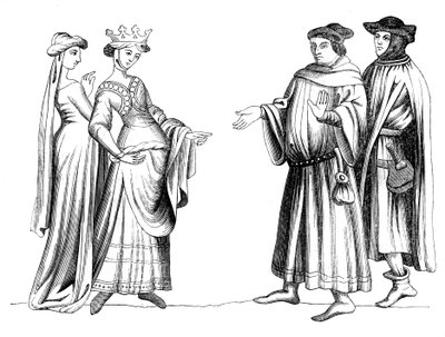 贵族，仆人和资产阶级成员，1849年，十四世纪 作者 不明