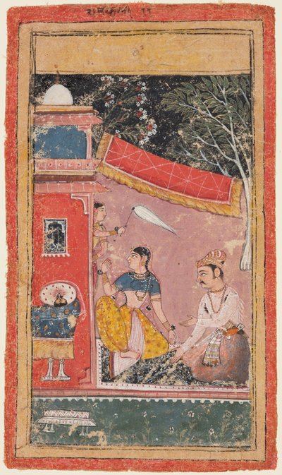 Ragamala系列的页面：Hindol Raga的Ramakali Ragini，c。 1610。 作者 不明