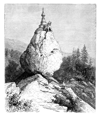 巨石顶的宝塔，1895年 作者 不明