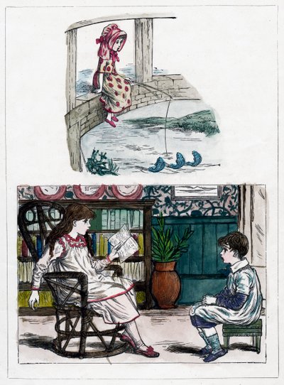 凯特·格林纳威（Kate Greenaway）的《小民俗自然绘画书》的印刷版，c1880年代 作者 不明