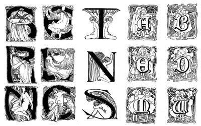 一组装饰性首字母，1898年 作者 不明