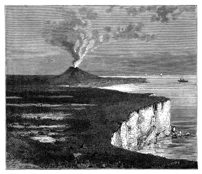 大约在1890年印度洋留尼汪岛上的盾形火山 作者 不明