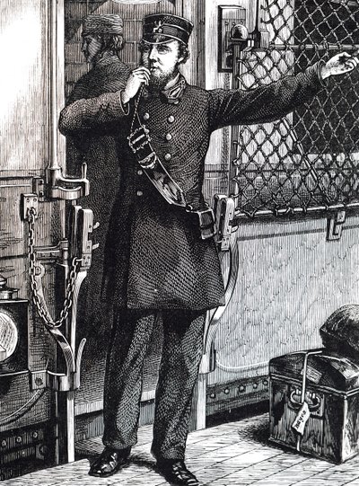 A train guard. 作者 不明