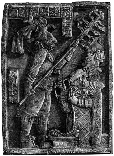 1901年，玛雅神库库尔坎（Kukulkan）面前的受害者 作者 不明