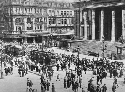 1914年德军通过时的交易所视图 作者 不明