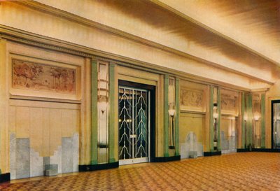 奥斯瓦尔德·米尔恩（Oswald P. Milne）设计的克拉里奇斯酒店新宴会厅的景观，1933年 作者 不明