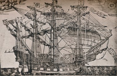 据信是皇家方舟船，c1587年的木刻 作者 不明