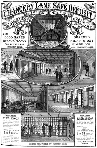 1887年伦敦Chancery Lane安全存款广告 作者 不明