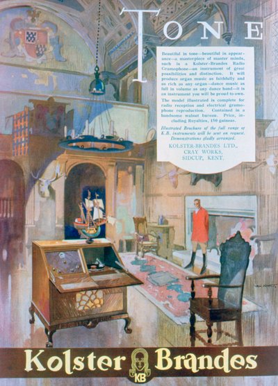 1930年为Kolster Brandes无线电留声机做广告 作者 不明