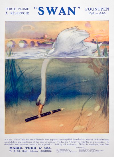 天鹅水笔广告，c1906 作者 不明