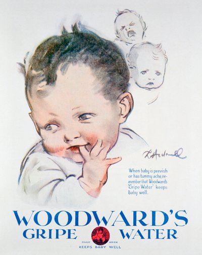 1925年伍德沃德·格里普·沃特（Woodwards Gripe Water）广告 作者 不明